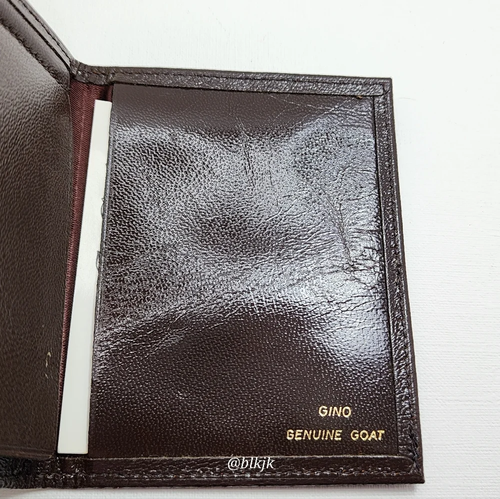 Vintage Gino Goat Leather Slim Bifold Wallet *Brown* NWT